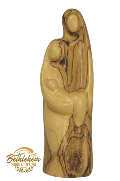 OLIVE WOOD HOLY FAMILY MODERN SMALL